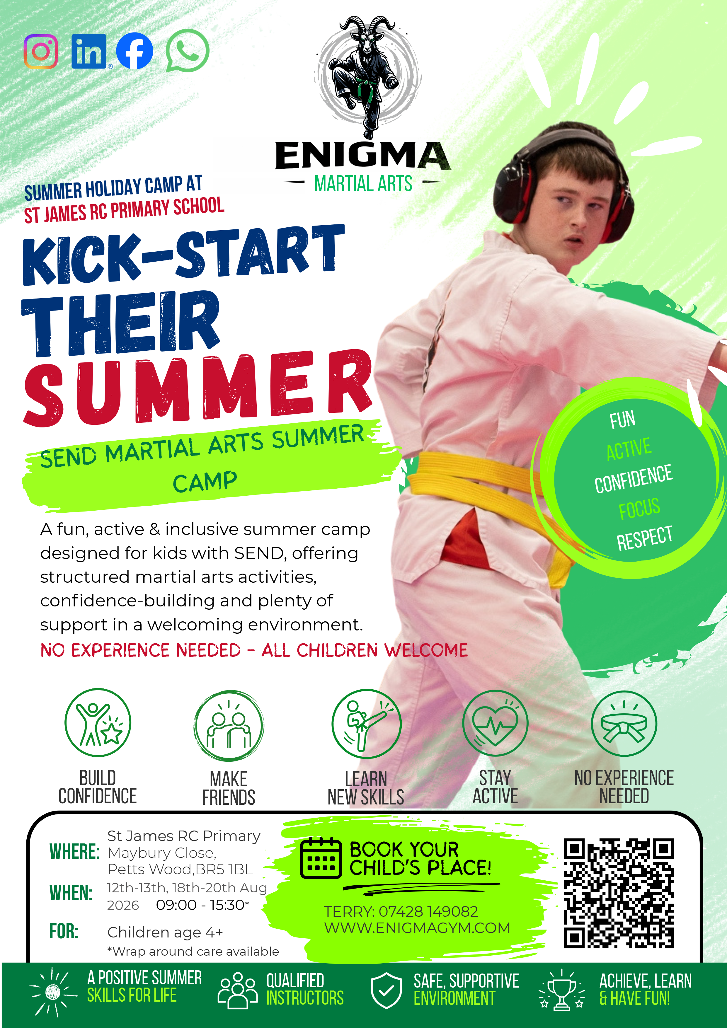 SEND Martial Arts Summer Camp – Bromley – open to young people from surrounding boroughs